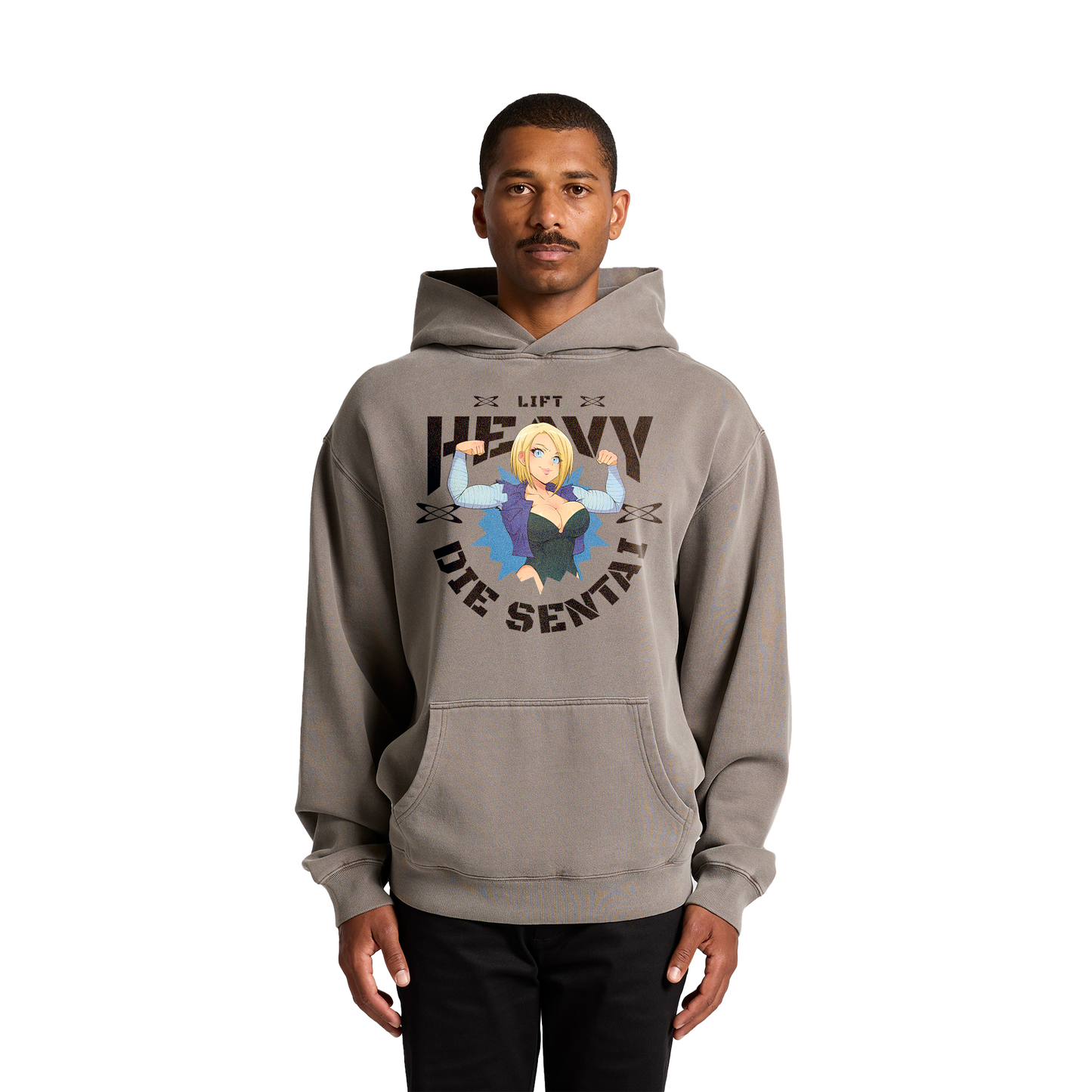 LIFT HEAVY ANDROID FADED RELAXED HOODIE