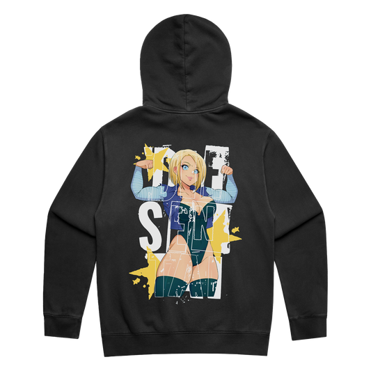 ANDROID 18 FADED RELAXED HOODIE