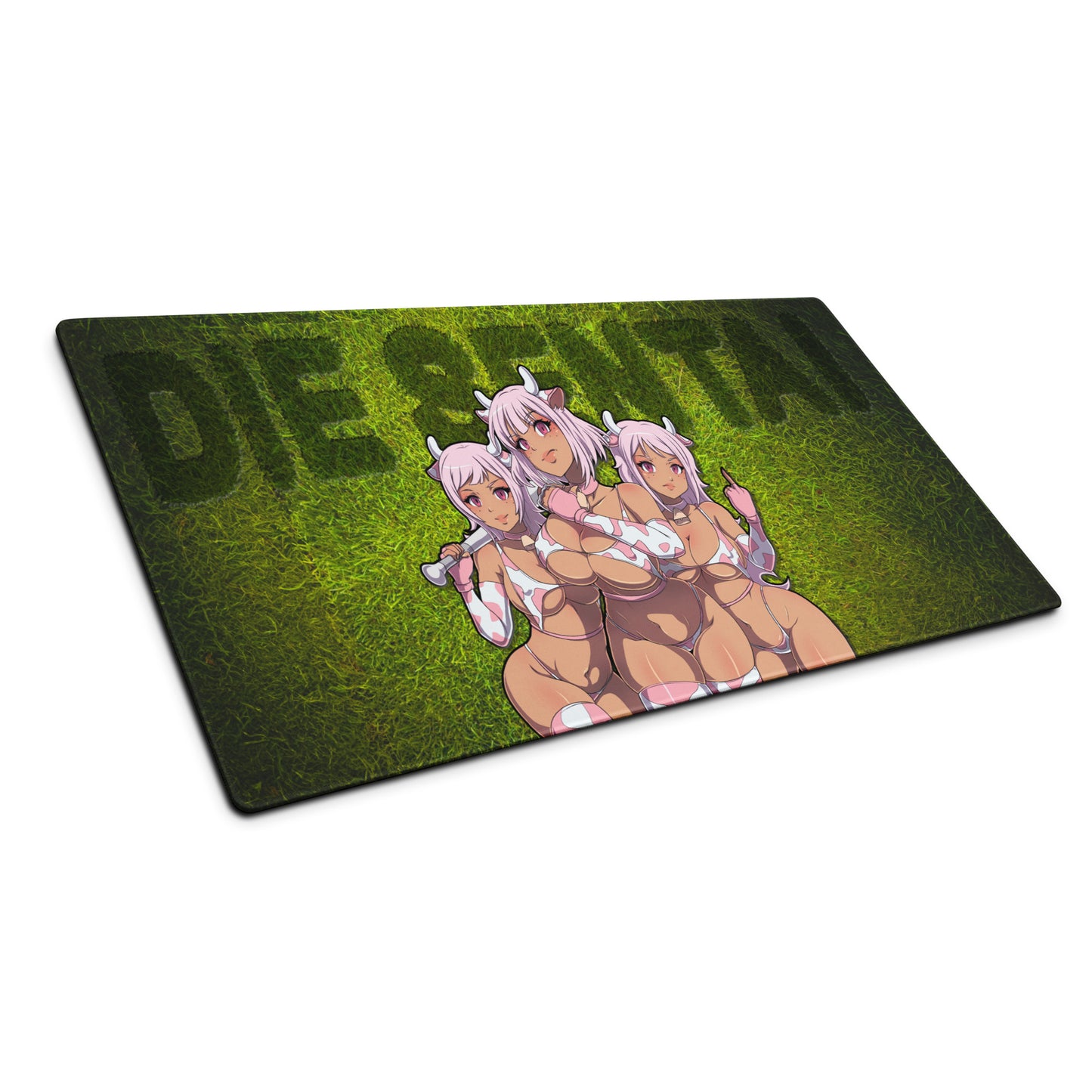 PINK TOUCH GRASS DESK MAT